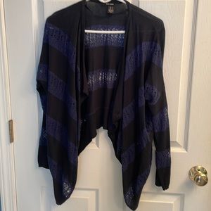 DKNY JEANS size s blue & black open sweater